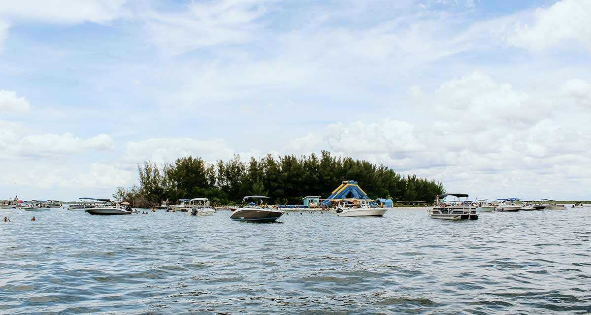 Beer Can Island and party boats in Florida.