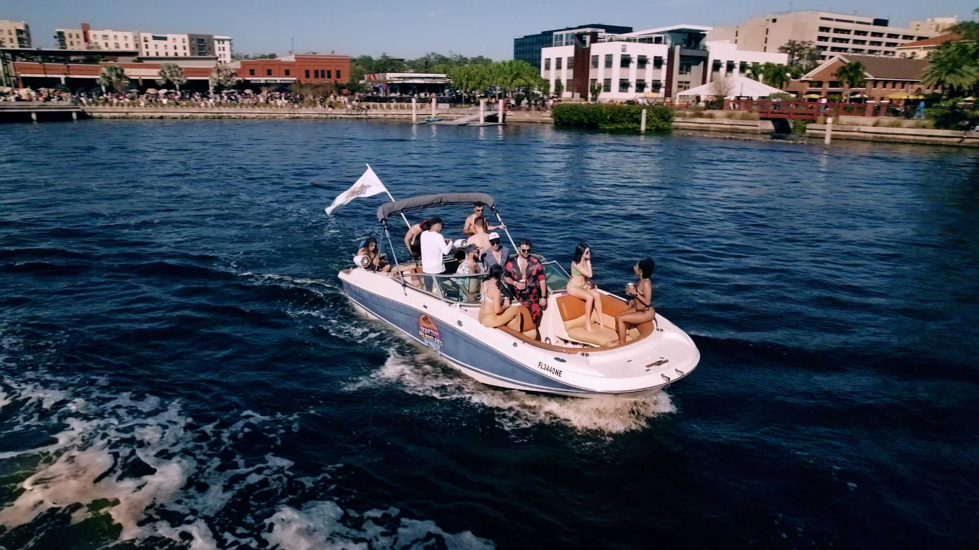 Late night boat party in Tampa Bay.