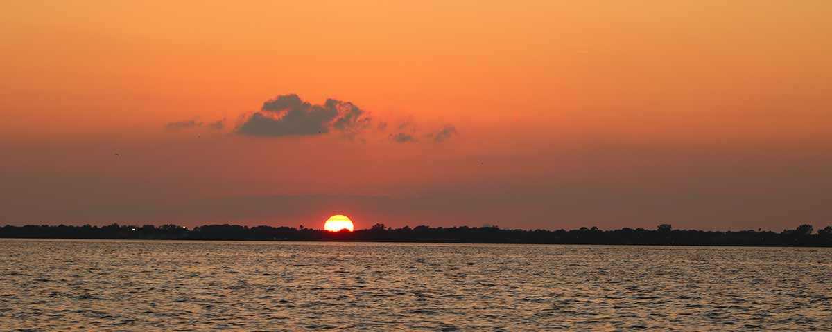 Sunset over Hillsborough Bay in Florida.