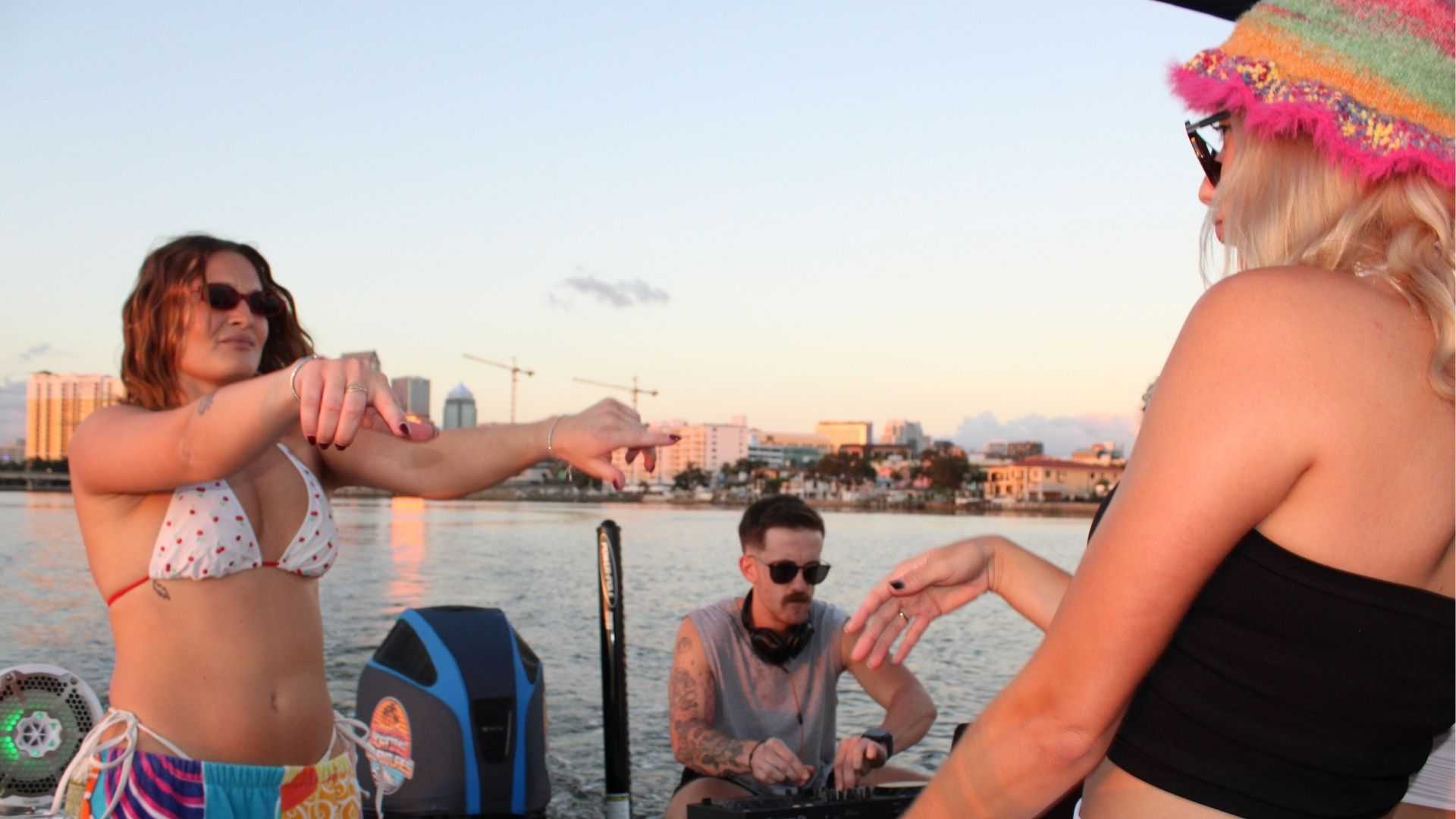 Bachelorette party boat in Tampa Bay.