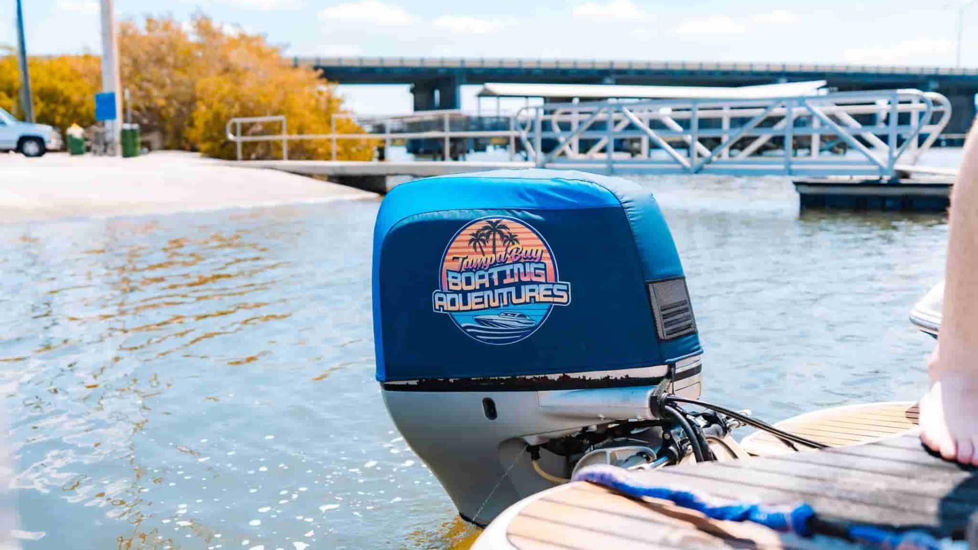 Group of friends partying on a boat in Tampa Bay, FL.