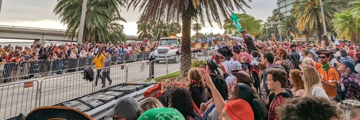 students at gasparilla parade