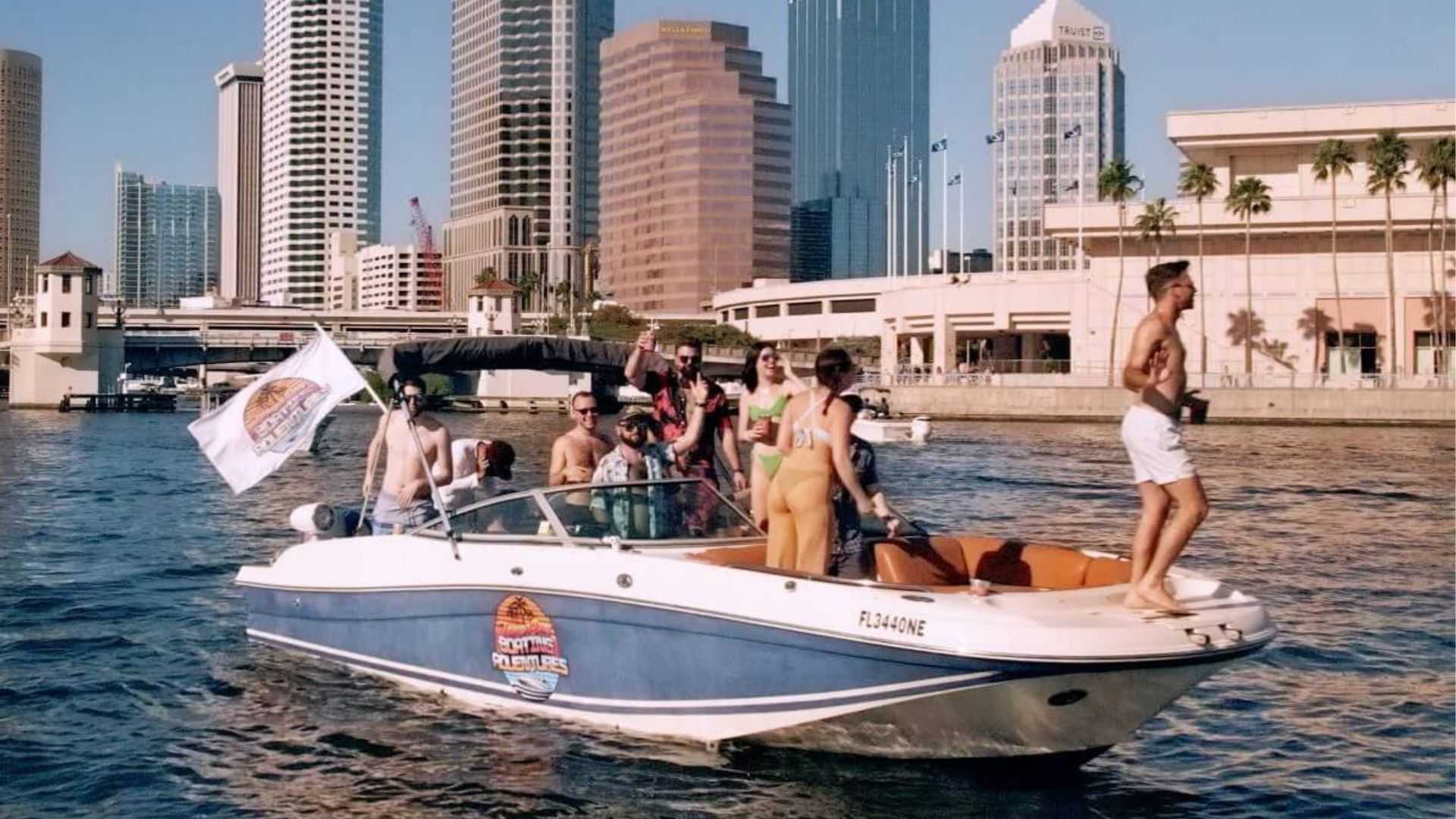 Cruising through Downtown Tampa Bay at golden hour.
